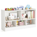 KOTEK Toy Storage Organizer, 5 Cubby Kids Bookshelf, Wooden 3-Tier Bookcase Storage Cabinet, Open Display Book Shelf for Daycare