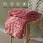 Simple&Opulence Coral Red Throw Blanket For Couch-Super Soft Fluffy Blankets For Women 50X70 Inches Cozy Lightweight Fleece Blan