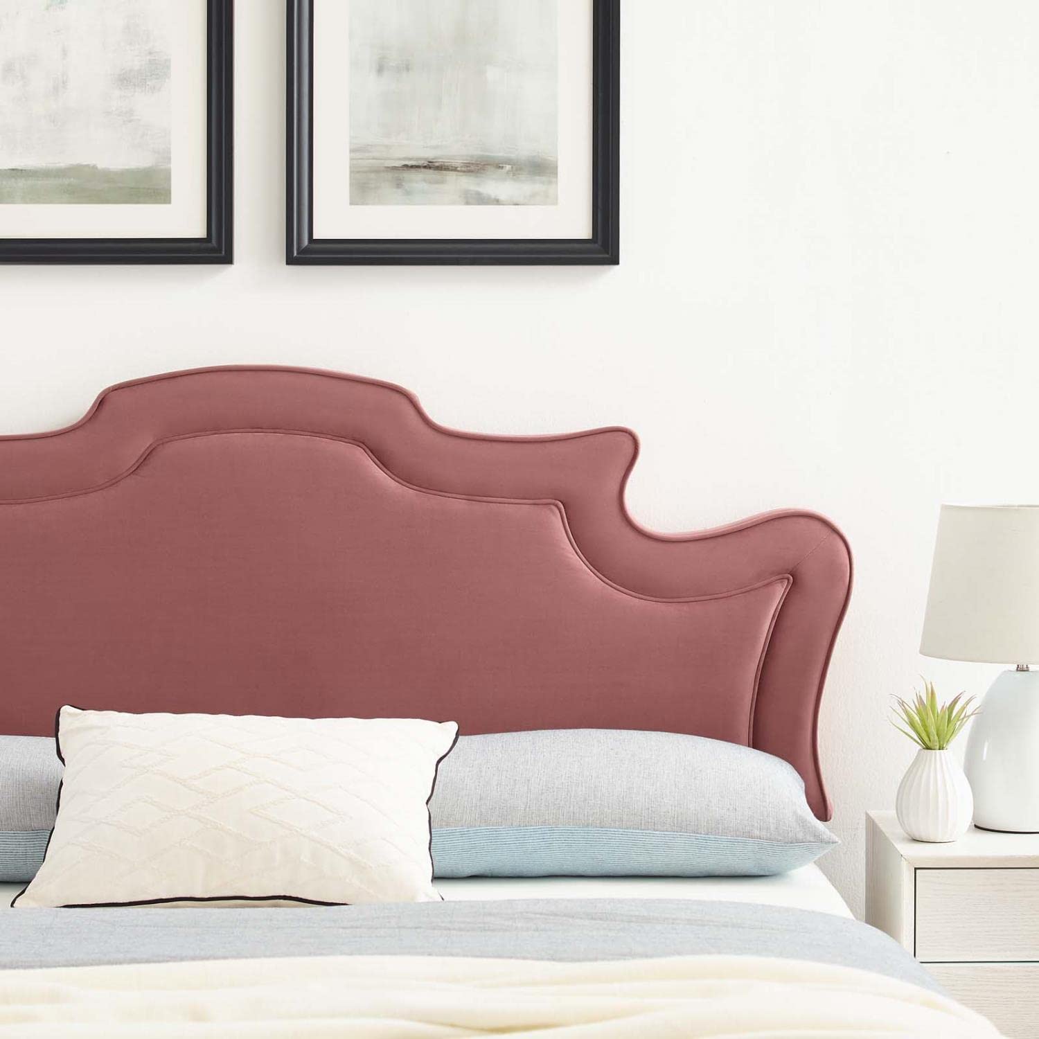 Modway Evangeline Performance Velvet King/California King Headboard - Dusty Rose