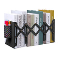 Msdada Adjustable Bookends, Book Ends For Heavy Books, Expandable Book Organizer With Pen Holder For Desk, Shelf, Office,Gifts F