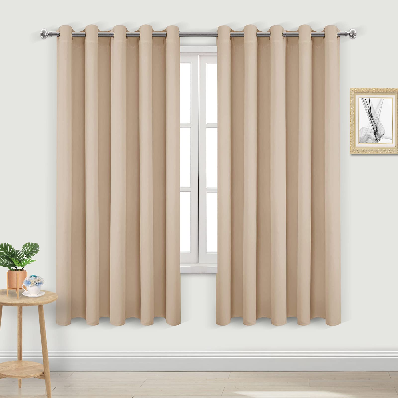Dwcn Blackout Curtains Room Darkening Thermal Insulated Grommet Light Blocking Curtain For Bedroom Living Room 60 X 63 Inches Lo