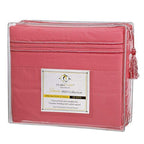 Clara Clark Full Sheets Set, Deep Pocket Bed Sheets For Full Size Bed - 4 Piece Full Size Sheets, Extra Soft Bedding Sheets & Pillowcases, Coral Pink Sheets Full