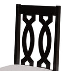 Baxton Studio Cherese Modern and Contemporary Grey Fabric Upholstered and Dark Brown Finished Wood 2-Piece Dining Chair Set