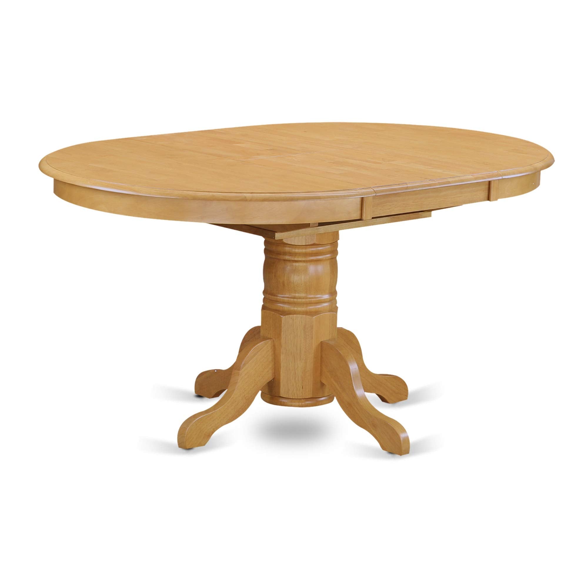 East West Furniture Avon 5 Piece Dinette Set for 4 Includes an Oval Room Table with Butterfly Leaf and 4 Kitchen Dining Chairs, 42x60 Inch, Oak