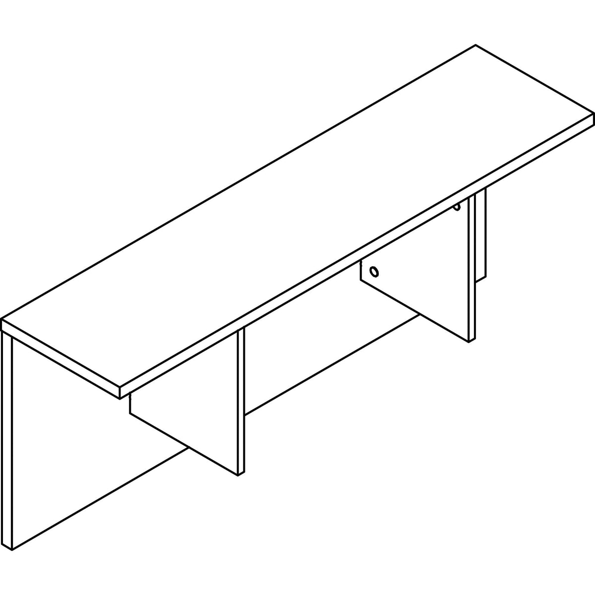 Lorell Prominence 2.0 Gray Elm Laminate Desk Unit - 47.3&Quot; X 11.9&Quot;12&Quot; , 1&Quot; Table Top, 0.1&Quot; Edge - Ban