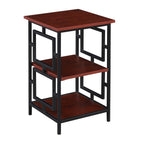 Convenience Concepts Town Square Metal Frame End Table, Cherry/Black