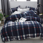 Karever Navy Plaid Comforter Set Full Multicolor Checkered Bedding Quilt Set Navy Blue Tartan Grid Comforter Striped Blanket For
