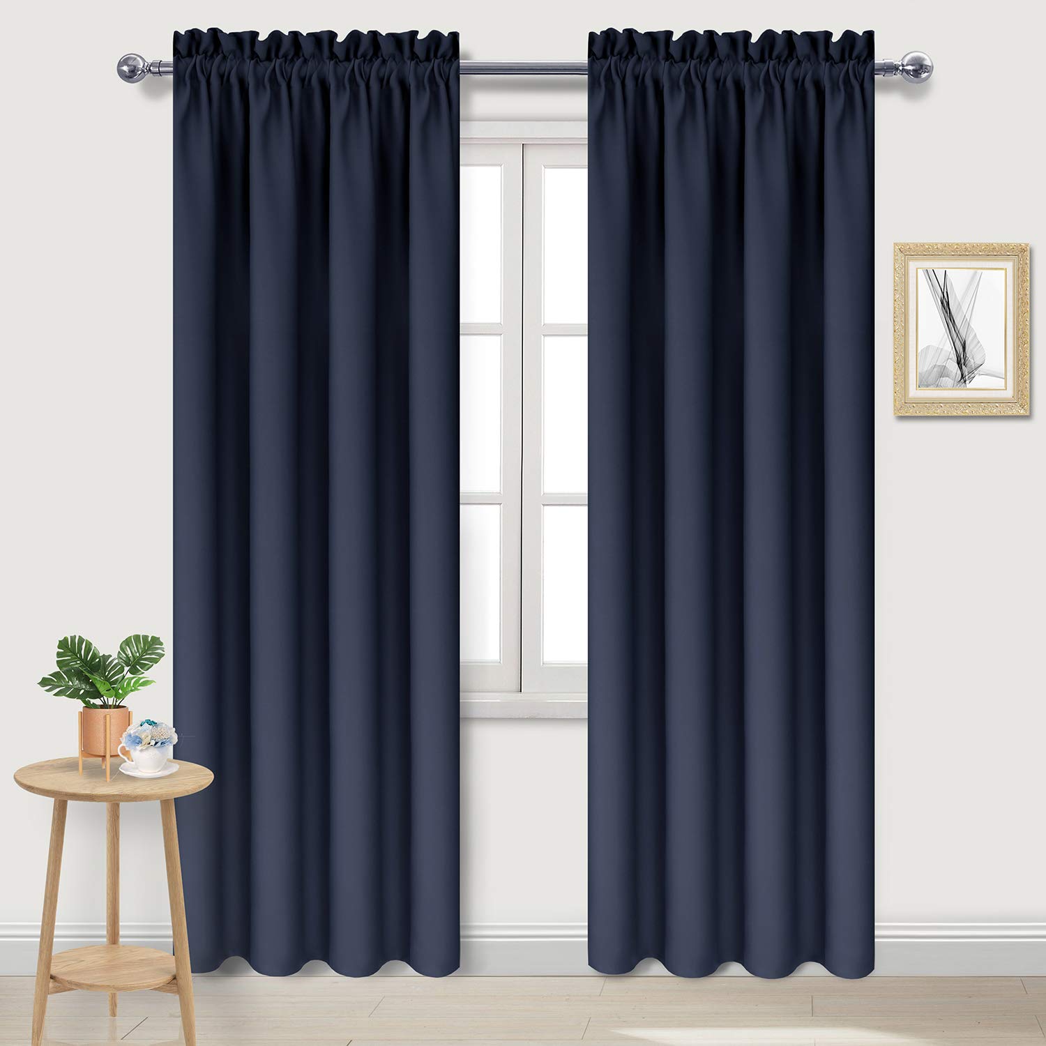 Dwcn Blackout Curtains Room Darkening Thermal Insulated Bedroom Curtains Window Curtain Panels, 42 X 84 Inches Long, Set Of 2 Na