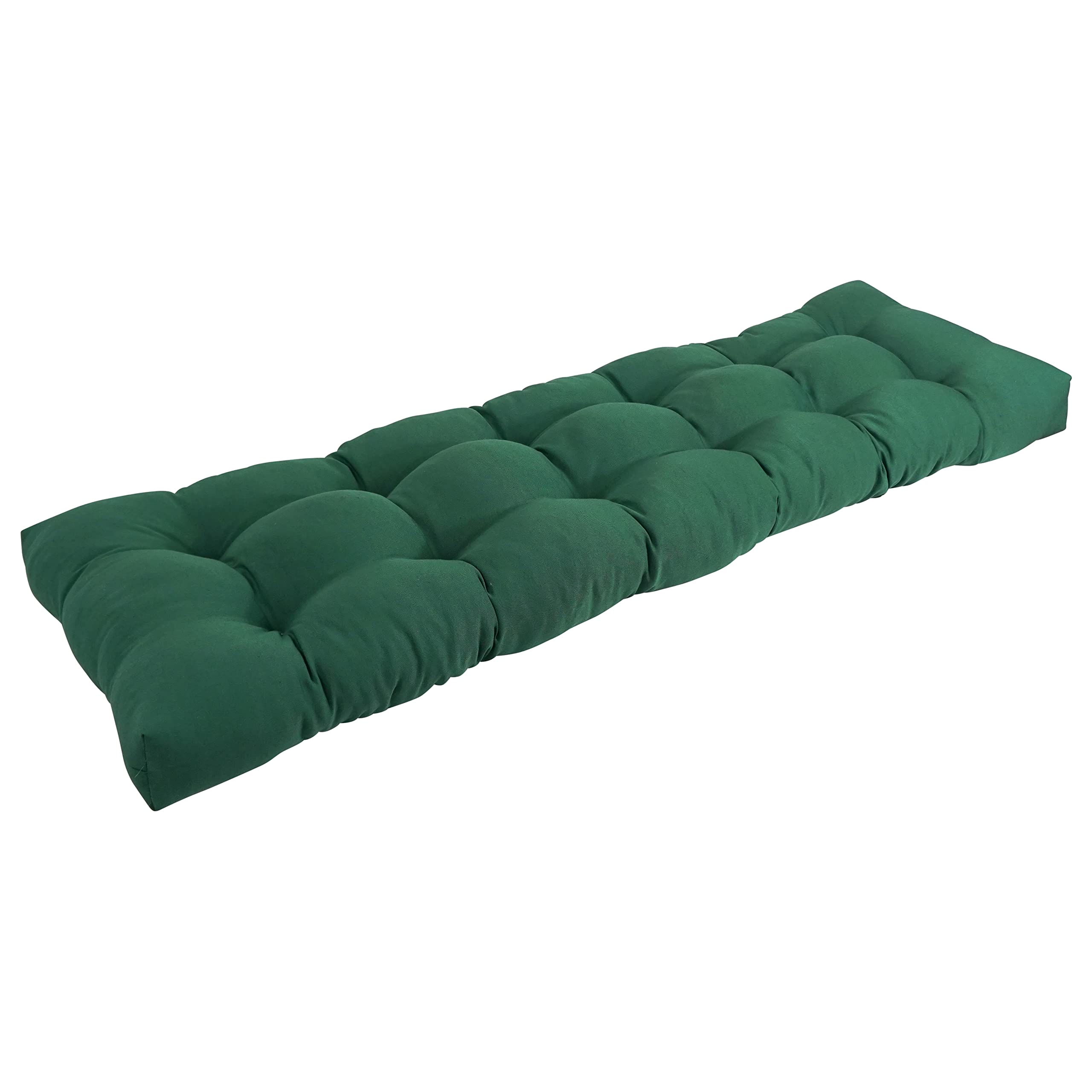 Blazing Needles Twill Tufted Bench Cushion, 55 x 19, Forest Green