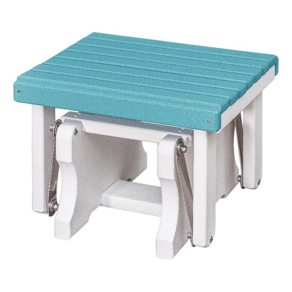 American Furniture Classics Model 601Arw Gliding Ottoman In Aruba Blue And White, Made In Usa