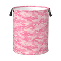 Jbofyee Pink Military Camouflage Laundry Hamper Bag With Waterproof Liner  Round Laundry Basket Foldable Clothes Storage Organi