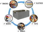 Fuuloxe Storage Bin For Shelves Rectangle Closet Baskets Foldable Toy Box With Handles And Sturdy Cardboard For Nursery Home Off
