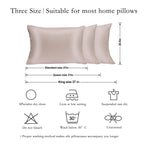 Jogjue Silk Pillowcase Set, 2 Pack, 100% Mulberry Silk, Hypoallergenic, Soft, Breathable, Reduces Wrinkles, King Size, Apricot G