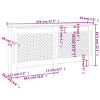 vidaXL Radiator Cover 67.7" x 7.5" x 32.1" MDF Heater Heating Cover Storage Shelf Living Room