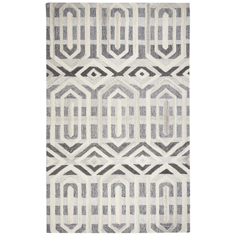 Rizzy Home Alora Decor Makalu 5' X 8' Geometric Gray/Natural Hand-Tufted Area Rug