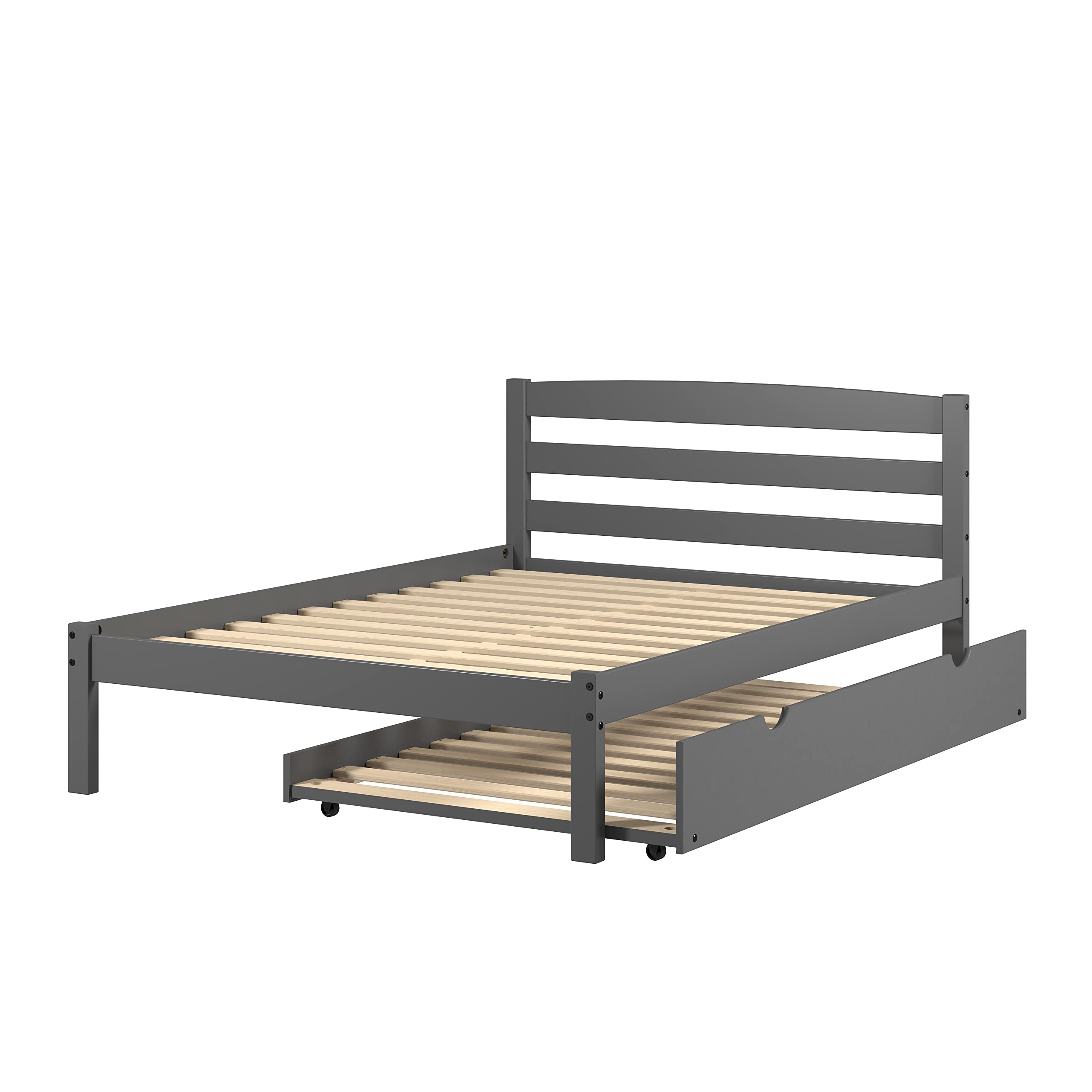 Donco Kids Full Econo Bed with Trundle Bed Dark Grey Finish