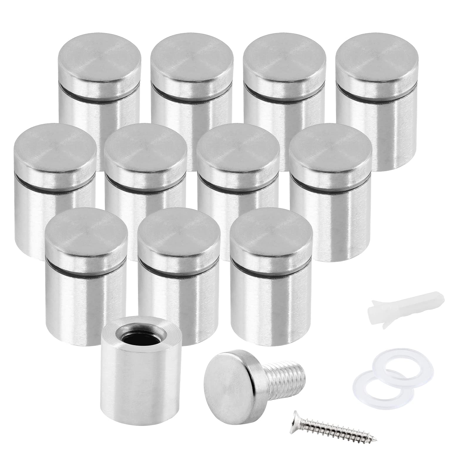 Zorveiio 3/4' X 1' Sign Standoff Screws Wall Standoff Mounts, Acrylic Standoff Screws Glass Standoff Sign Standoffs Acrylic Wa