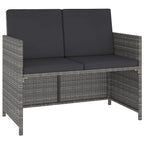 6 Piece Outdoor Dining Set with Cushions Poly Rattan Gray