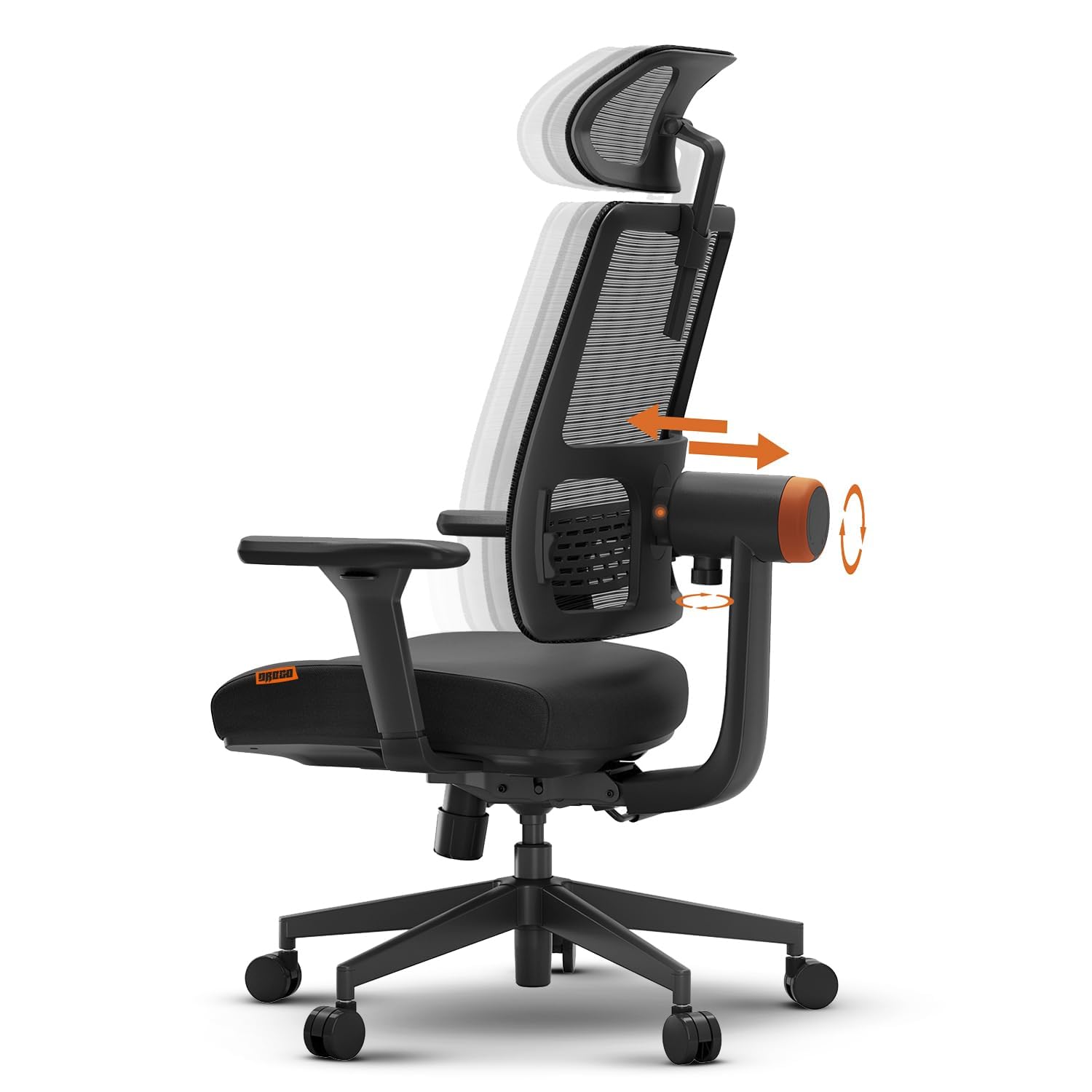 Drogo Ergonomic Office Chair For Work From Home, High Back Computer Chair With Adaptive Lumbar Support, 4D Armrest, Footrest, Re