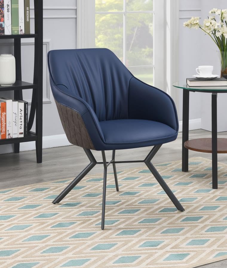 Coaster Home Furnishings Trevon Upholstered Tufted Side Chairs (Set of 2) Blue and Brown