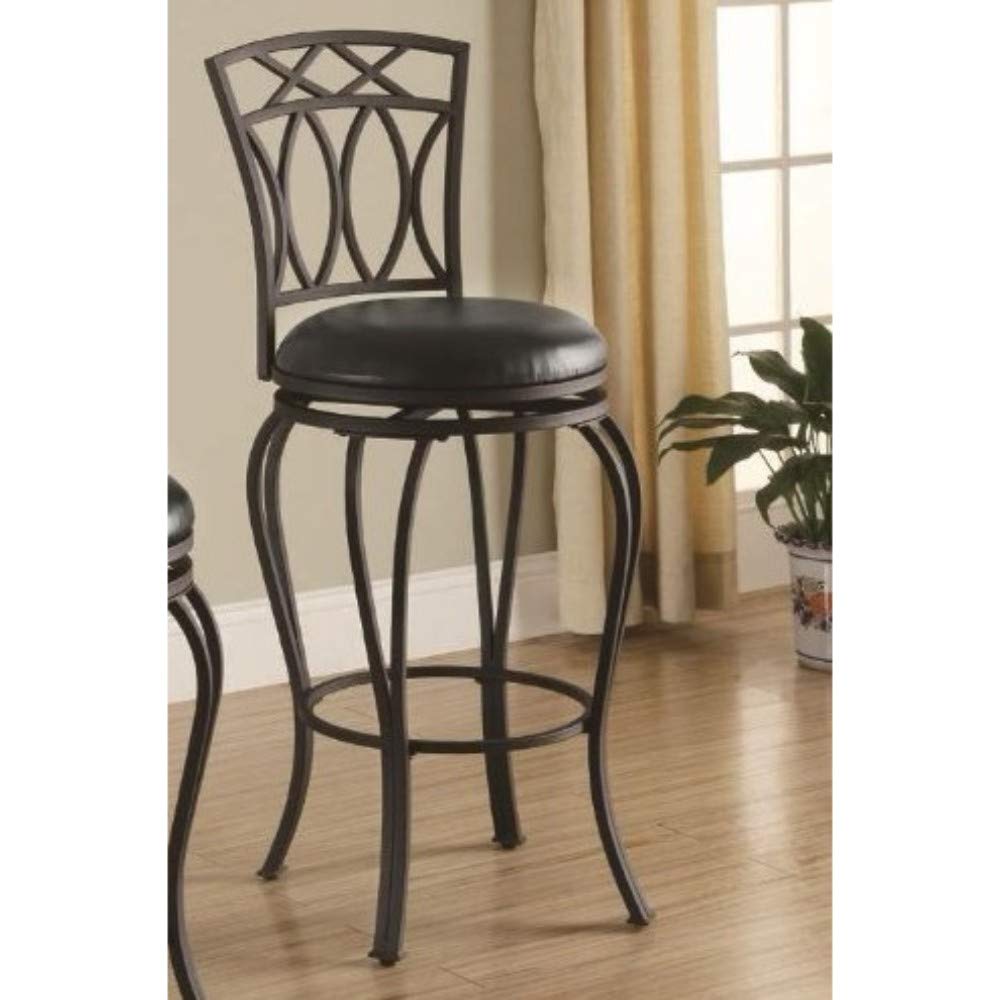 Benjara Benzara Elegant Metal Bar Stool, Black,