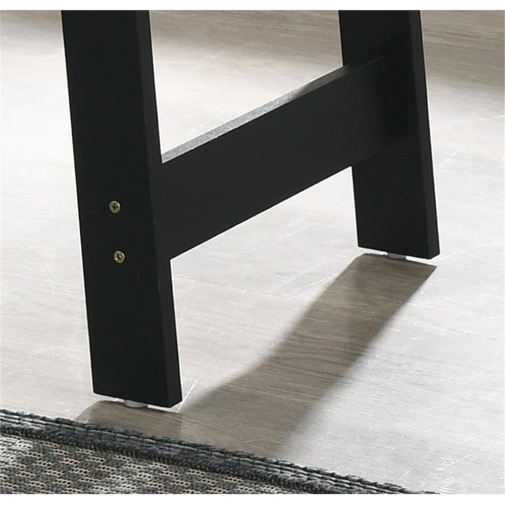 Lilola Home Kenzo Black End Table with Faux Marble Top Finish