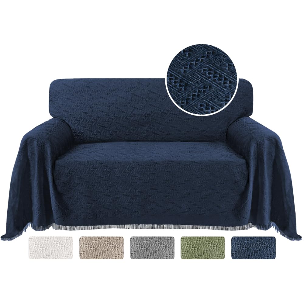 Turquoize Cotton Sofa Cover Couch Cover Navy Couch Protector Sofa Throw Cover for Couches Washable Sectional Sofa Couch Covers f