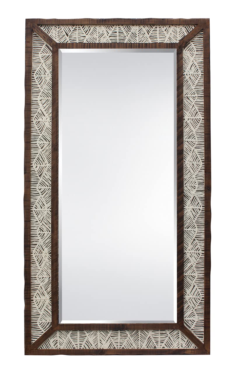 Afd Home Provincial Rice Art Shadow Box Leaner Mounted Wall Mirror