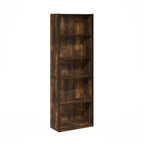 Furinno Gehry 5-Tier Bookcase, Bookshelf with Adjustable Shelves, Amber Pine