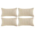 Fancy Homi 4 Packs Boho Cream Decorative Throw Pillow Covers 12X20 Inch For Living Room Couch Bed Sofa, Rustic Modern Farmhouse