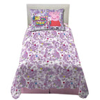 Franco Peppa Pig Pink Heart Kids Bedding Super Soft Microfiber Sheet Set, Twin, (Officially Licensed Product)