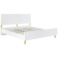Acme Gaines Metal Legs Eastern King Bed in White High Gloss
