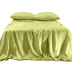 Elegant Comfort Luxurious 4-Piece Silky Satin Sheet Set, Skin And Hair Friendly, Wrinkle, Fade, Stain Resistant With Deep Pockets Fitted Sheet, Cooling Soft Satin Sheet Set, King, Pistachio Green