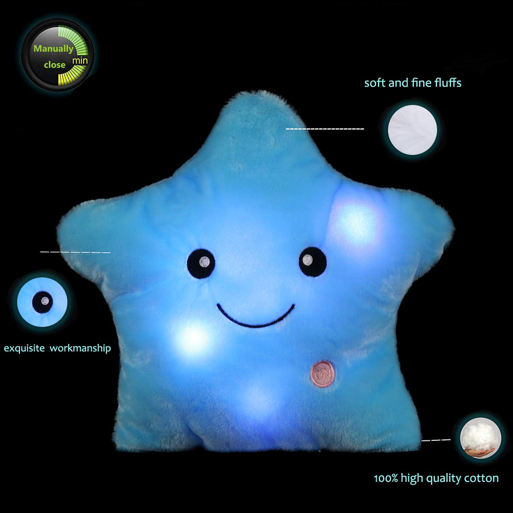 Sofipal Led Twinkle Star Shaped Plush Pillow, Creative Night Light Glowing Cushions Plush Stuffed Toys Gifts For Kids, Decoratio