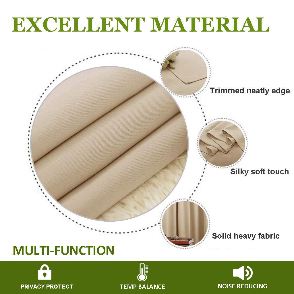 Nicetown Sliding Door Blinds Window Treatment,Wide Energy Save Thermal Insulated Patio Glass Door Drape For Dining Room, Guest Room (1 Piece,Biscotti Beige,W70 X L72)