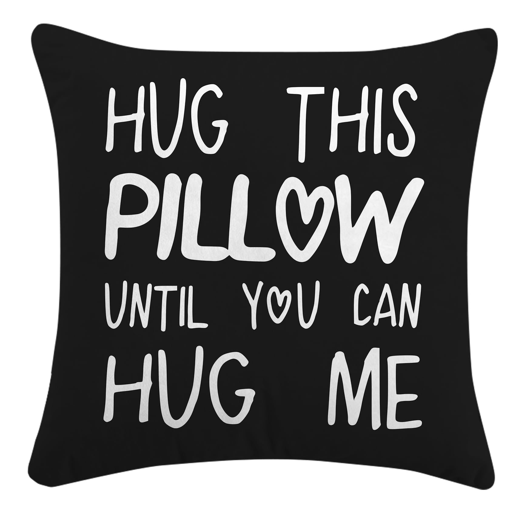 Sufamb Hug This Pillow Until You Can Hug Me Throw Pillow Covers Decor, 24'' X 24'' Pillow Case, Boyfriend Girlfriend Birthday Gi