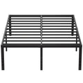 Emoda 20 Inch Queen Bed Frame No Box Spring Needed Heavy Duty Metal Tall Platform Bed Frame Queen Size With Large Storage Space, Easy Assembly, Black