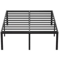 Emoda 20 Inch Tall Full Size Bed Frame With Large Storage Space, Easy Assembly Heavy Duty Metal Platform No Box Spring Needed, Noise Free, Black