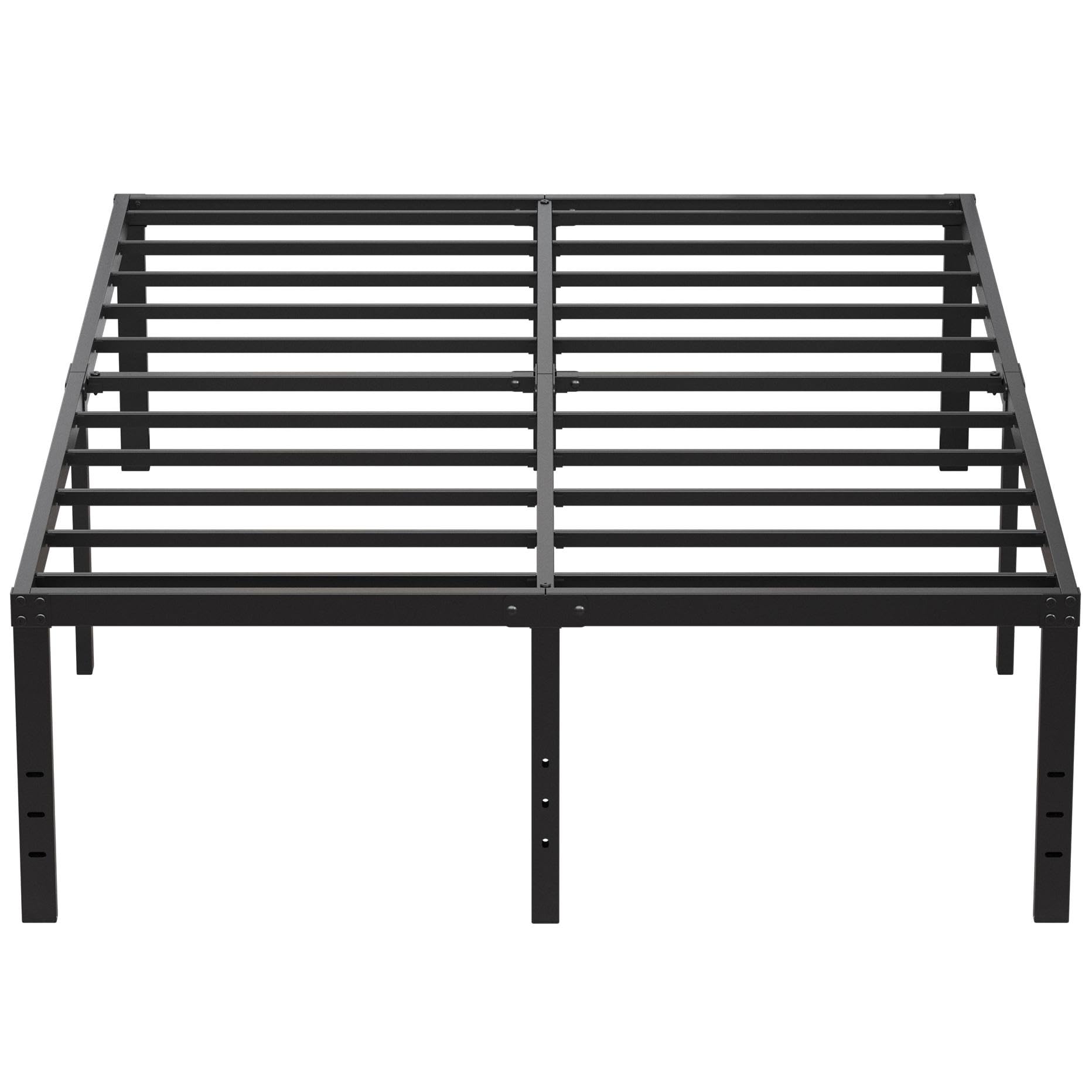 Emoda 20 Inch Tall Full Size Bed Frame With Large Storage Space, Easy Assembly Heavy Duty Metal Platform No Box Spring Needed, Noise Free, Black