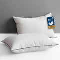 Dwr Goose Feather Down Pillow For Sleeping 2 Pack, Standard Size Organic Cotton Cover Bed Pillow Inserts, Soft Medium Pillow For