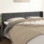 vidaXL Headboard, Upholstered Headboard for Bed Home, Bed Headboard with Ears, Bedroom Furniture, Dark Gray 64.2"x6.3"x30.7"/34.6" Velvet