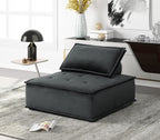 Lilola Home Anna Black Velvet 6-Seater U-Shape Modular Sectional Sofa