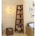 Custom Decor Jai Salasar Handicraft Custom Decor Edison Solidwood House Corner Wall Rack Shelf Heavy Duty Set Of 5 Tier Shelf
