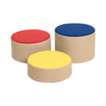 ECR4Kids SoftZone Colorful Stump Stool Set, Flexible Seating, Assorted, 3-Piece