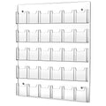 Acrylic Brochure Pamphlet Holder - Clear Display Stand With Multi Slot Rack, Wall Mount Pocket For Literature Menu Document Flye