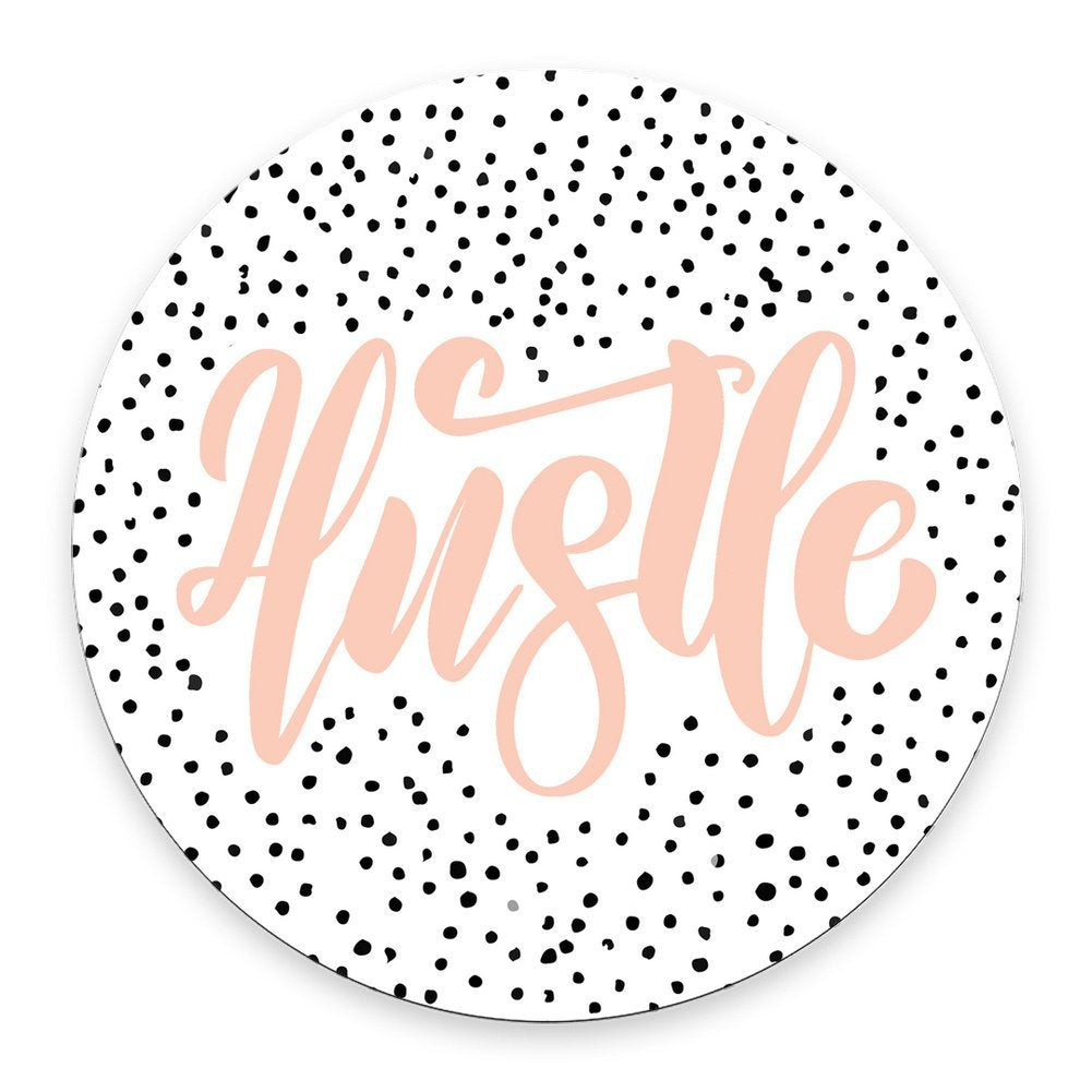 Hustle Mouse Pad, Mouse Pad Quote, Coworker Present, Hustle Hard, Present For Coworker, Desk Accessories, Mousemat,Round Mousepa