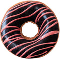 Hyseas Round Throw Pillow 14 Inch Chocolate Pink Donut, 3D Digital Print Decorative Comfortable Soft Plush Funny Food Shaped Pil