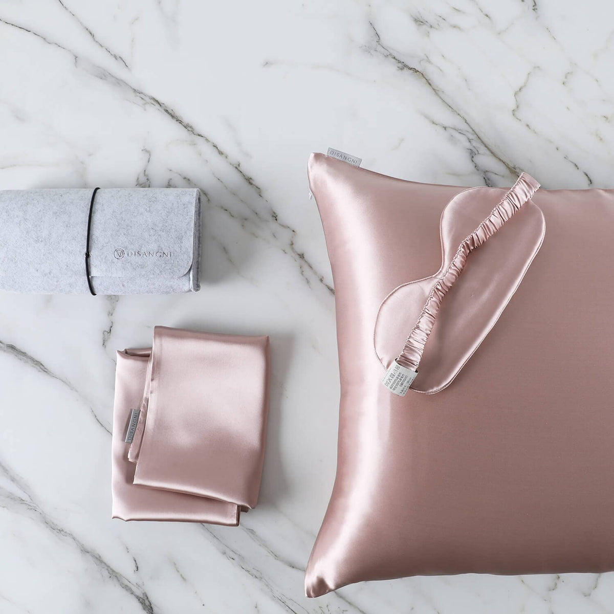 Disangni Silk Indulgence Set: Premium 22 Momme Mulberry Silk Pillowcase & Eye Mask Duo For Hair And Skin Rejuvenation(1Pc King S