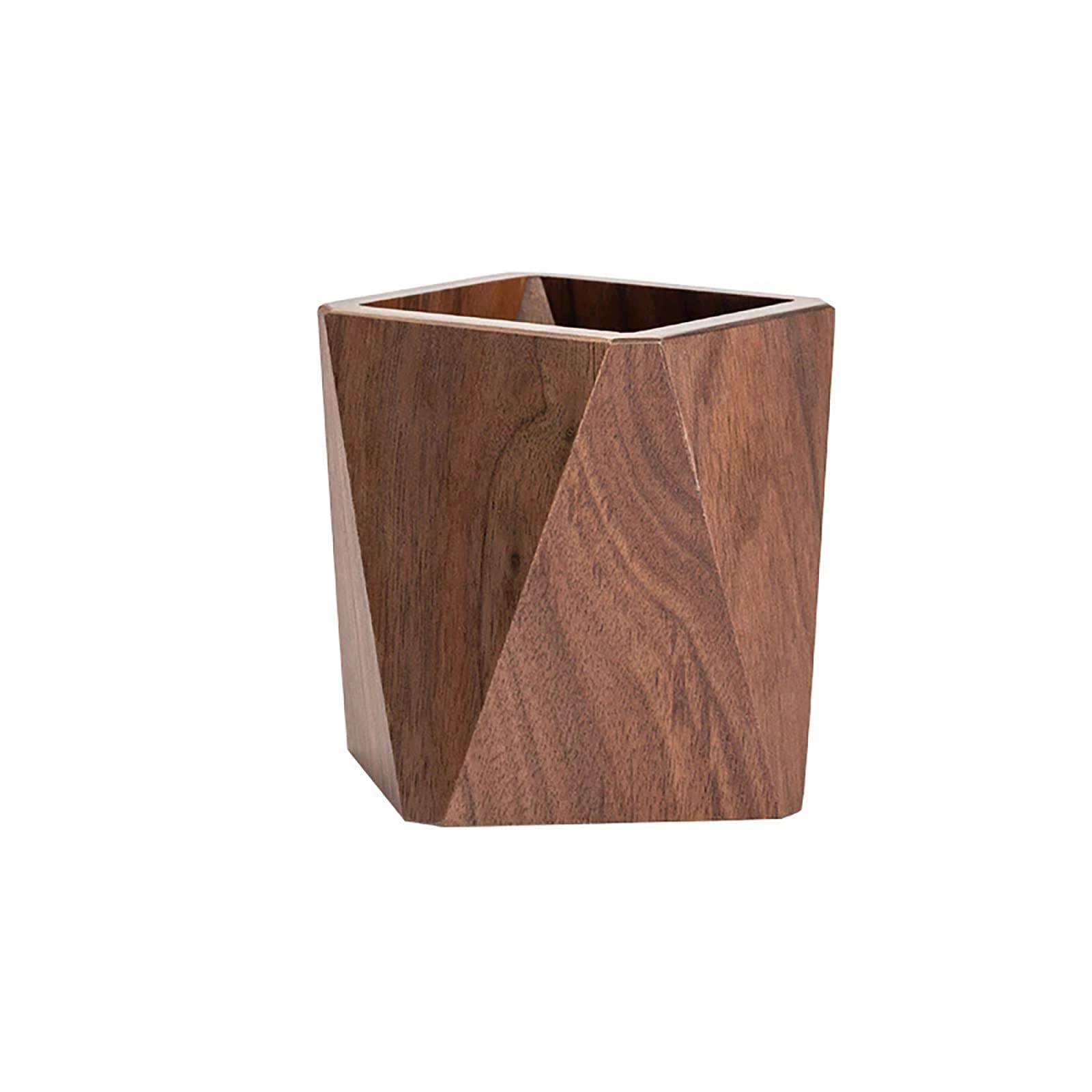 Walnut Wood Pen Holder, Wooden Pencil Holder Cups, Desktop Writing Stationary Organizer Office School Supplies Gifts