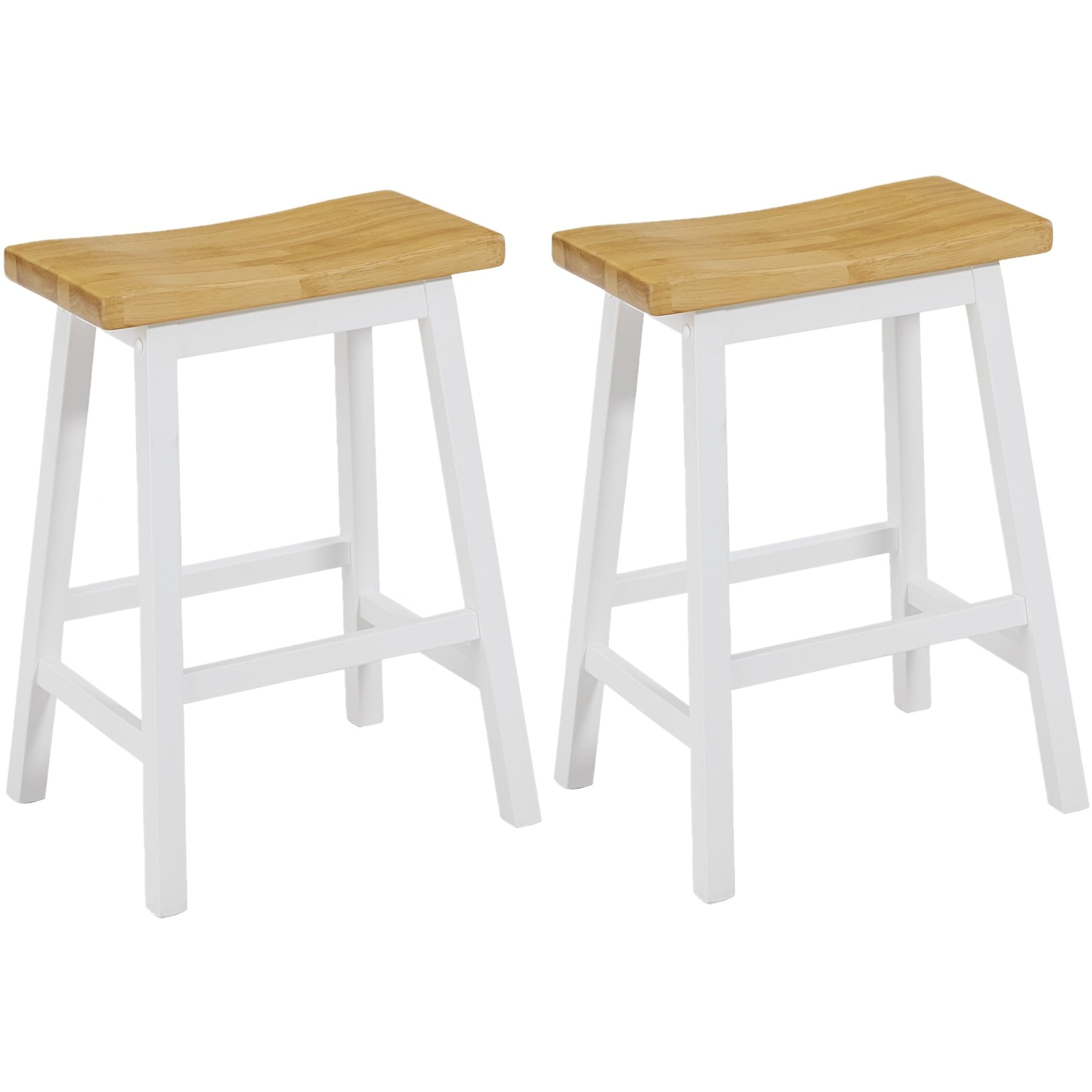 Progressive Furniture Christy Counter Stools Set Of 2, 18&quot; W X 14&quot; D X 24&quot; H, Oak/White